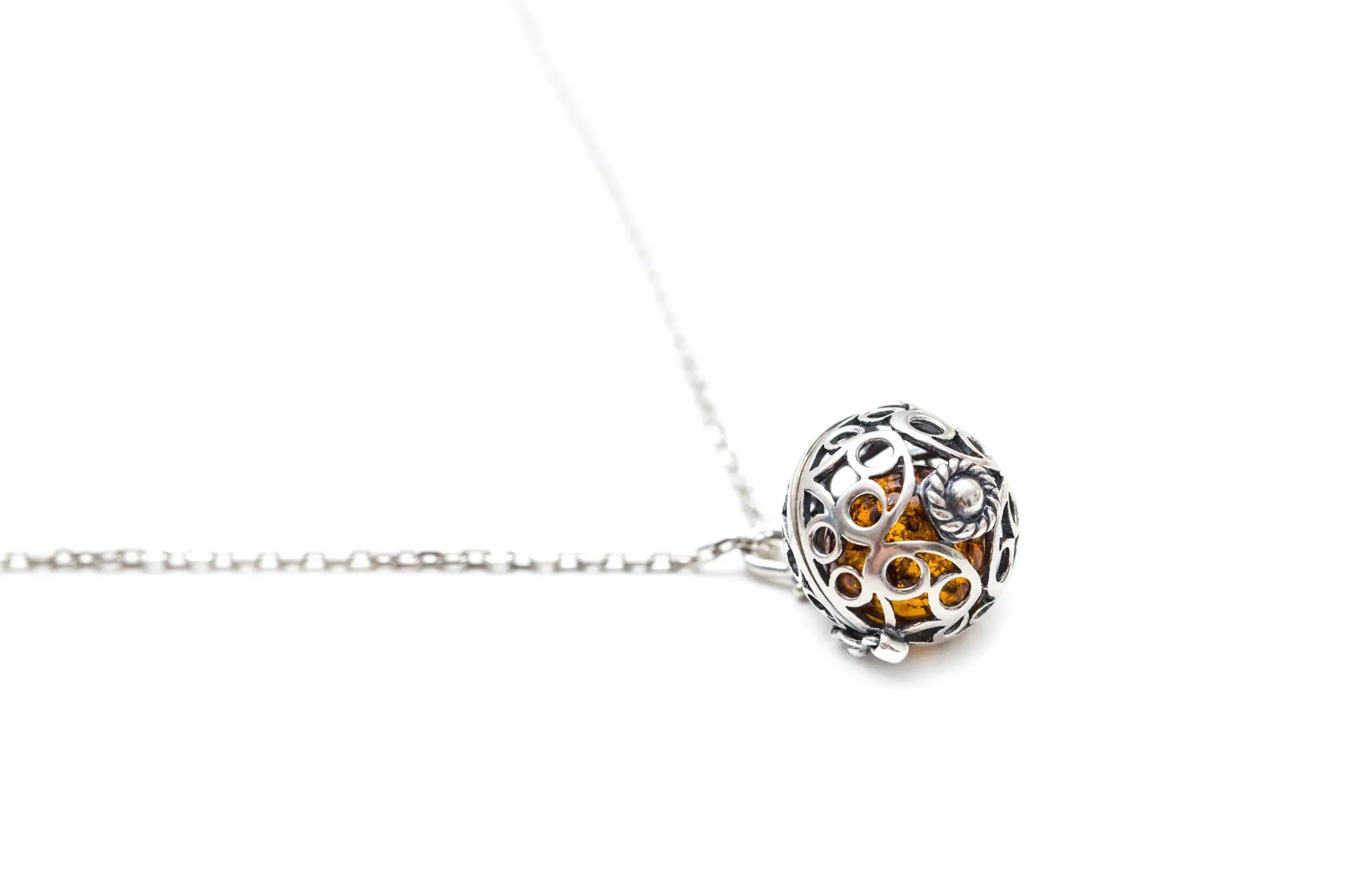Silver Filigree Locket Necklace