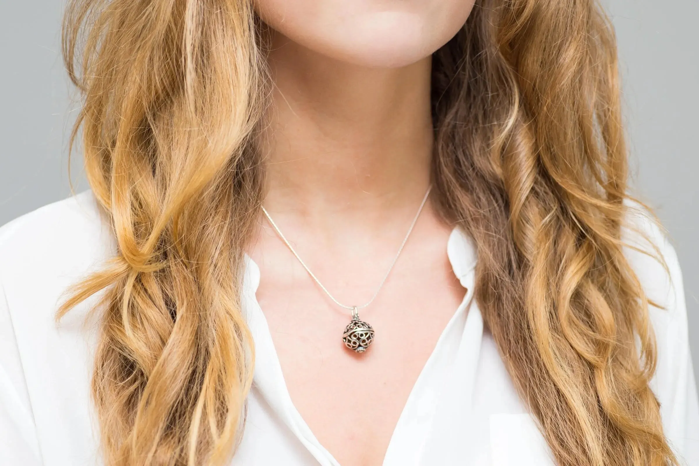 Silver Filigree Locket Necklace