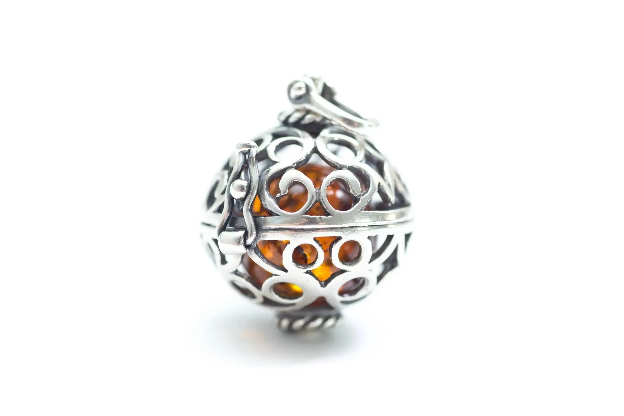 Silver Filigree Locket Necklace