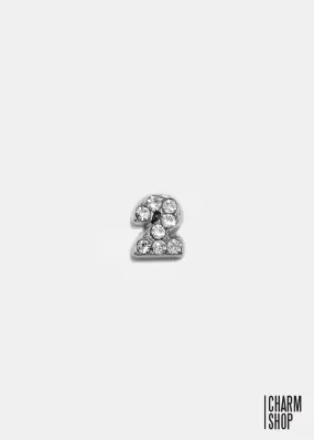 Silver Number 2 Locket Charm