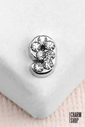 Silver Number 9 Locket Charm