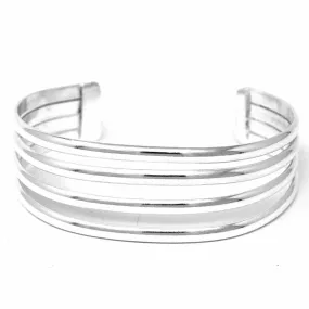Silver Overlay Cuff  Four Bar Design Artisana