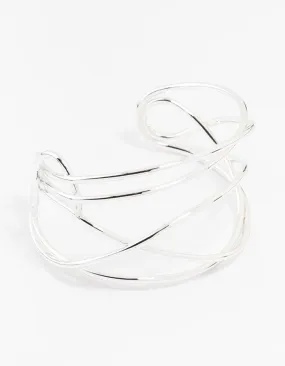 Silver Plated Organic Wire Cuff Bracelet
