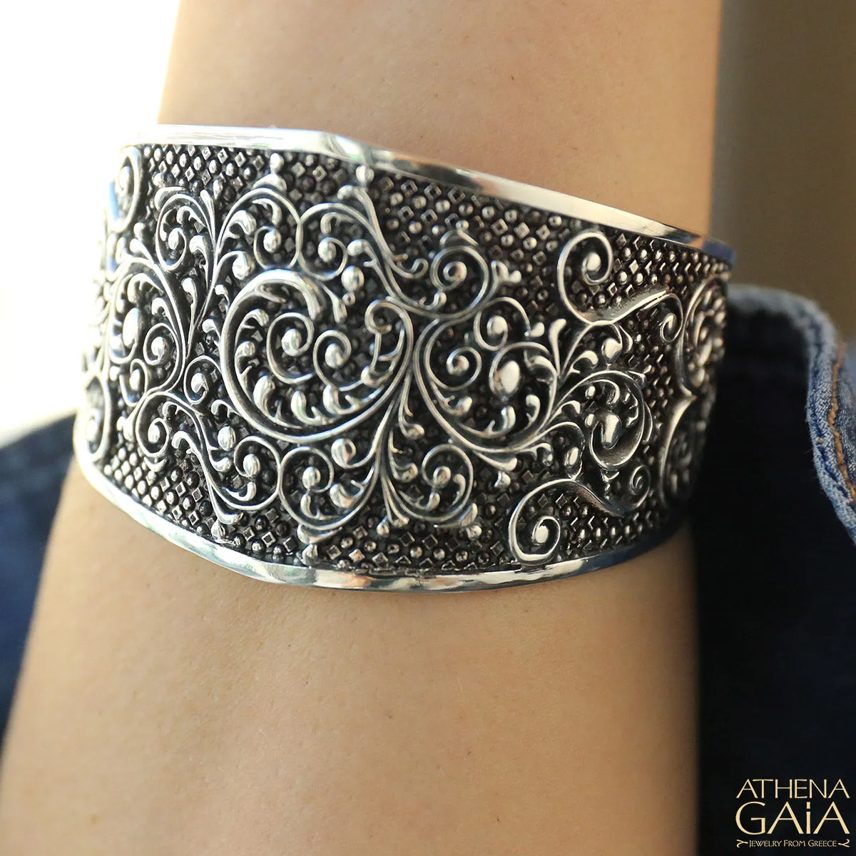 Silver Waves Cuff Bracelet