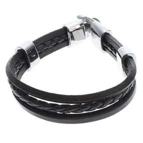Single Color Cross Weave Leather Galloon Bracelet