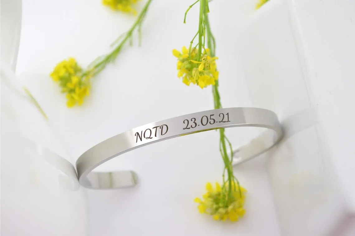 Sobriety NQTD Cuff Bracelet, Addiction Recovery Gifts, Soberversary Gifts for Men and Women, Uplifting Jewelry, Hypoallergenic Bracelet