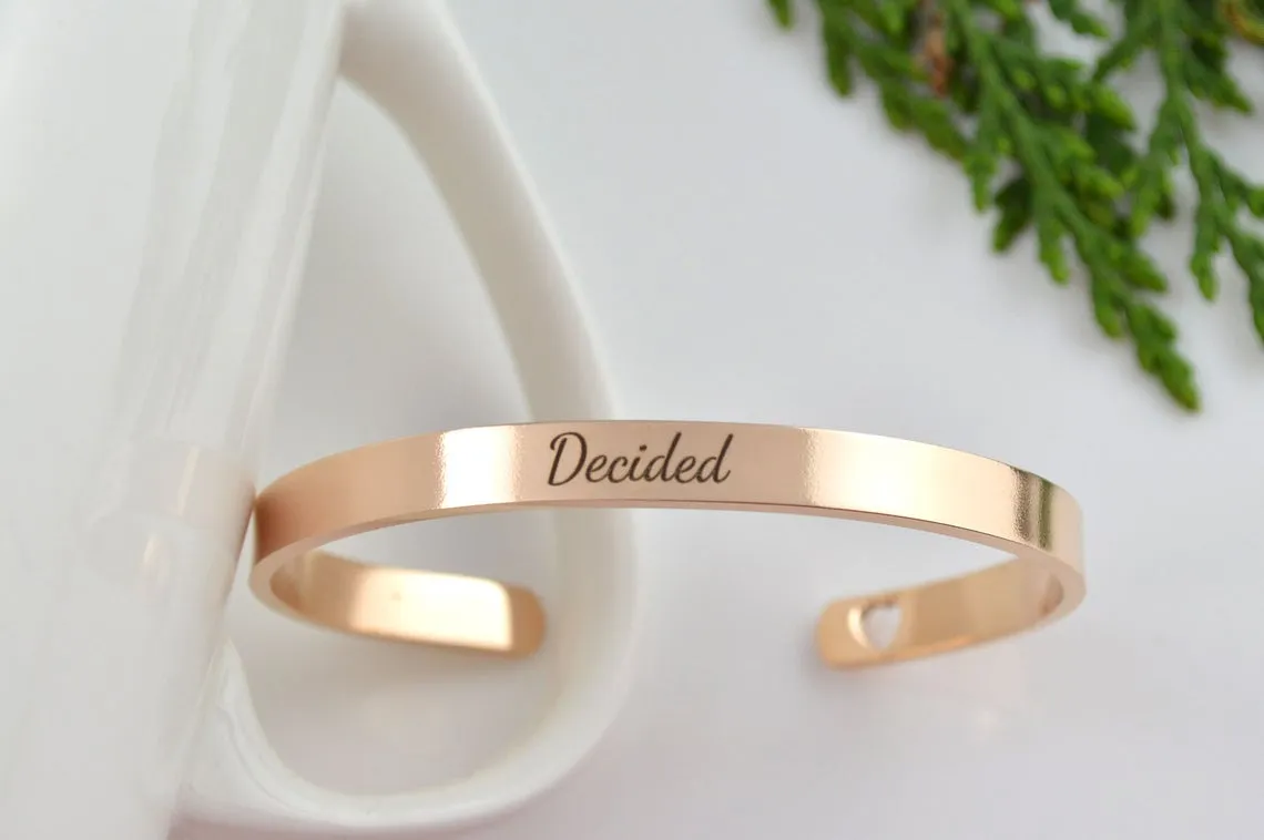 Sobriety NQTD Cuff Bracelet, Addiction Recovery Gifts, Soberversary Gifts for Men and Women, Uplifting Jewelry, Hypoallergenic Bracelet