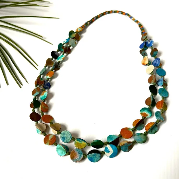 Sophie Silks Necklace: Tie Dye Double Strands