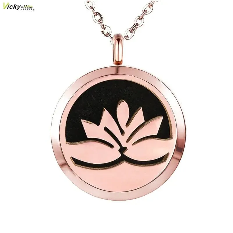 Stainless Steel Aromatherapy Locket Necklaces Gift