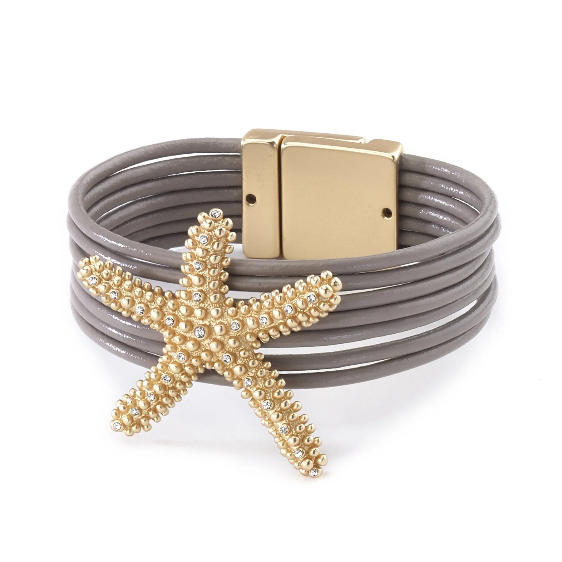 Starfish Leather Cuff Bracelet