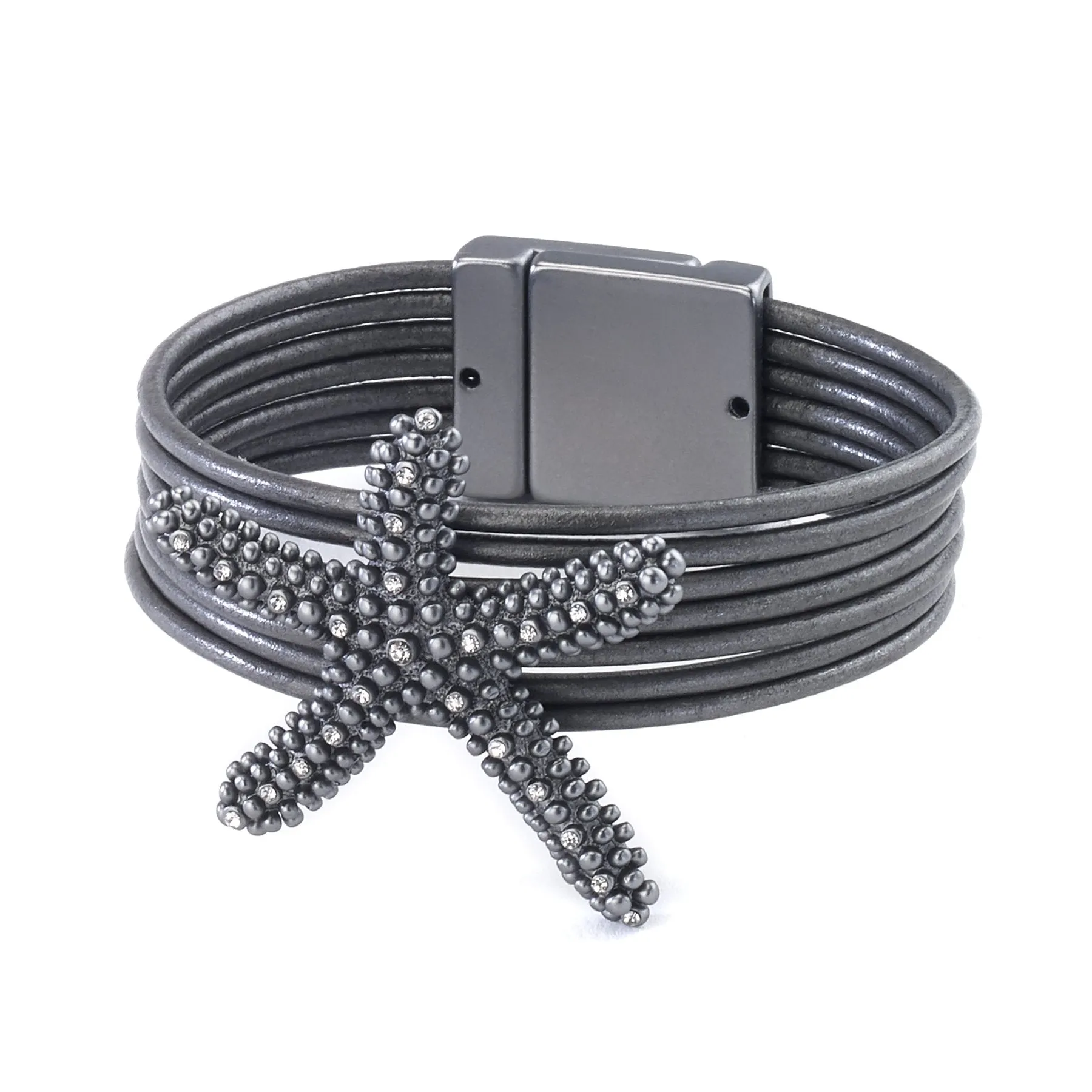 Starfish Leather Cuff Bracelet