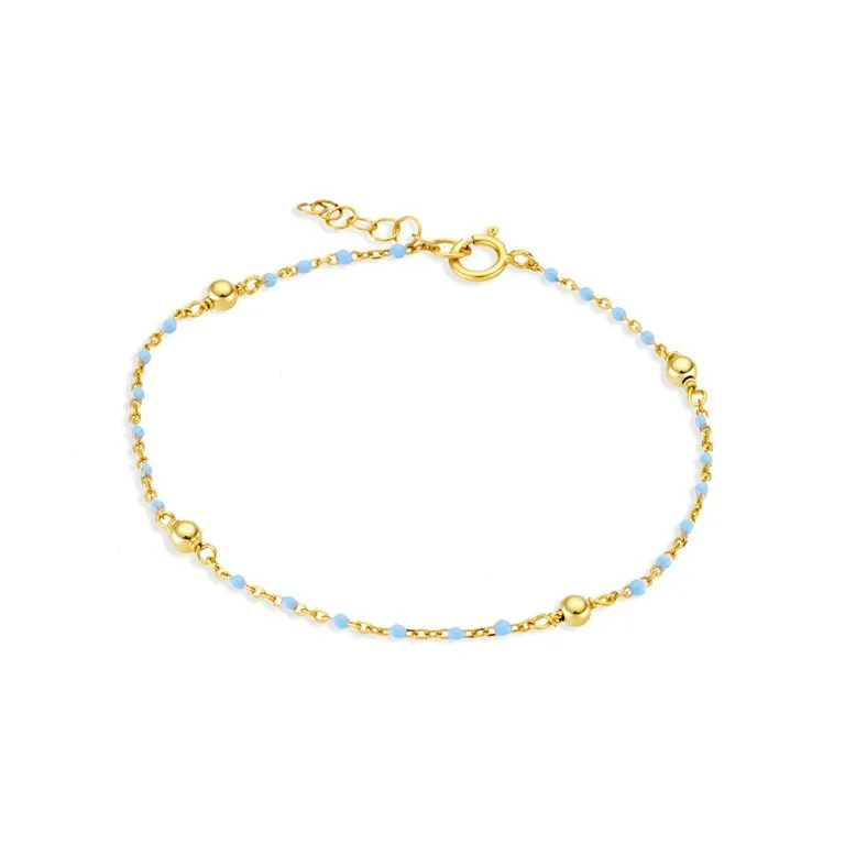 Sterling Silver Bracelet - Light Blue Enamel