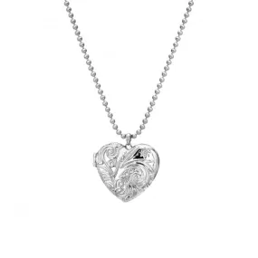 Sterling Silver Memories Engraved Heart Locket Pendant DP772