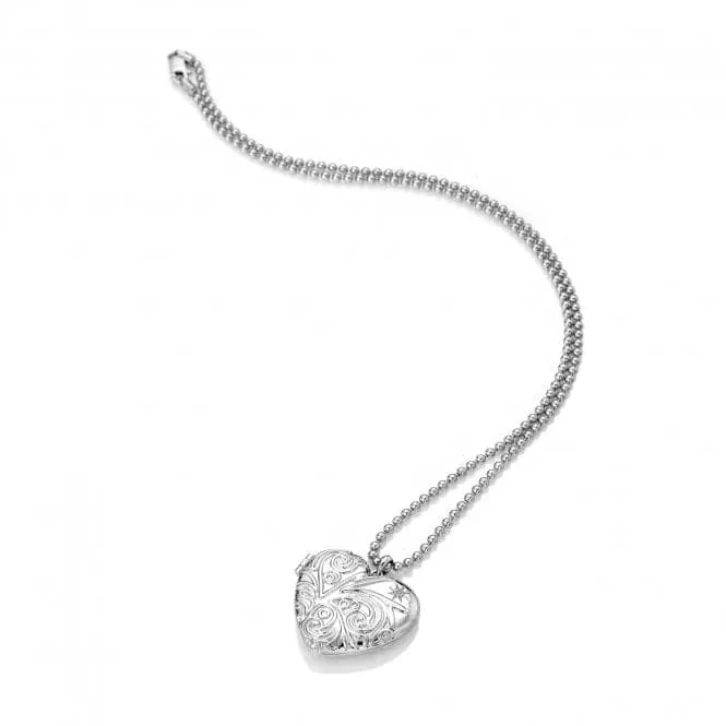 Sterling Silver Memories Engraved Heart Locket Pendant DP772