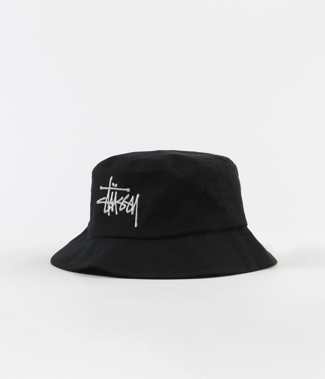 Stussy Big Logo Canvas Bucket Hat - Black