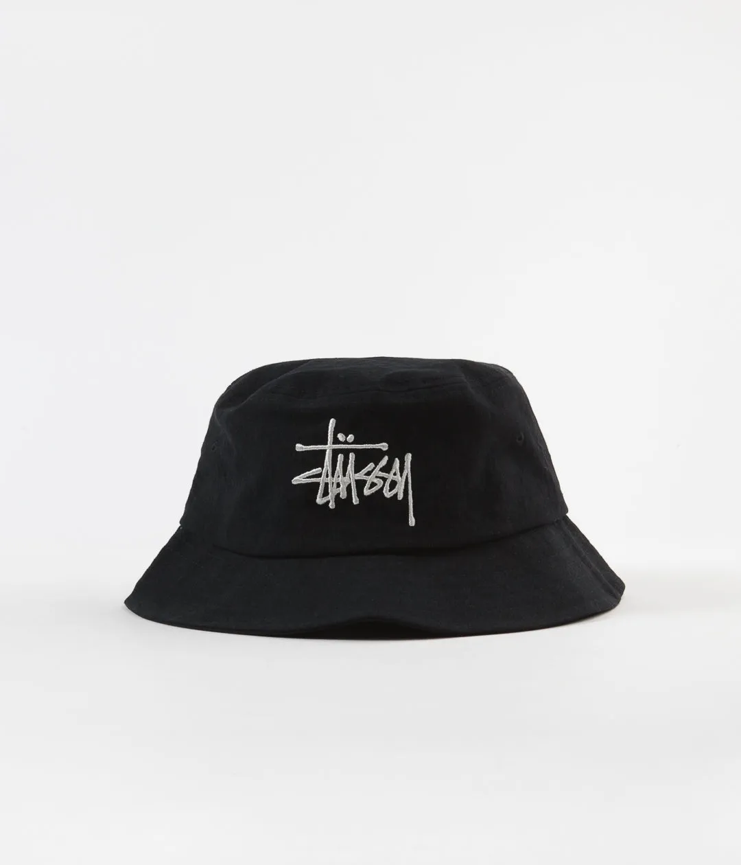 Stussy Big Logo Canvas Bucket Hat - Black