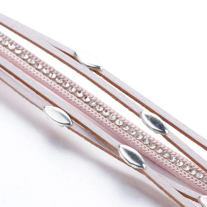 'Tahnee' Charms & Crystals Wrap Bracelet - brown