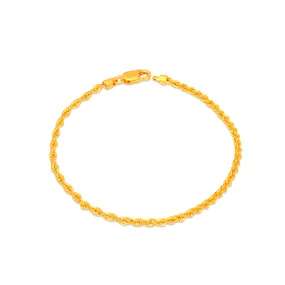 TAKA Jewellery 916 Gold Bracelet Rope
