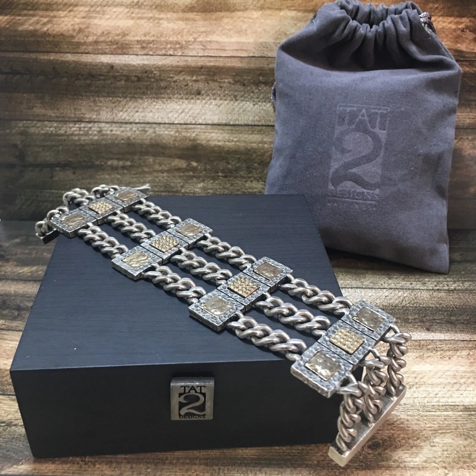 TAT2 BRINDIS THREE CHAIN AND FRAME BRACELET