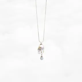 Tear of Compassion Large Baroque Pearl Pendant Necklace