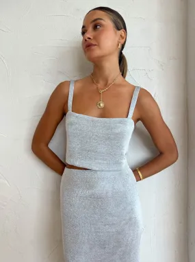 Third Form Heavy Metal Knit Crop in Silver