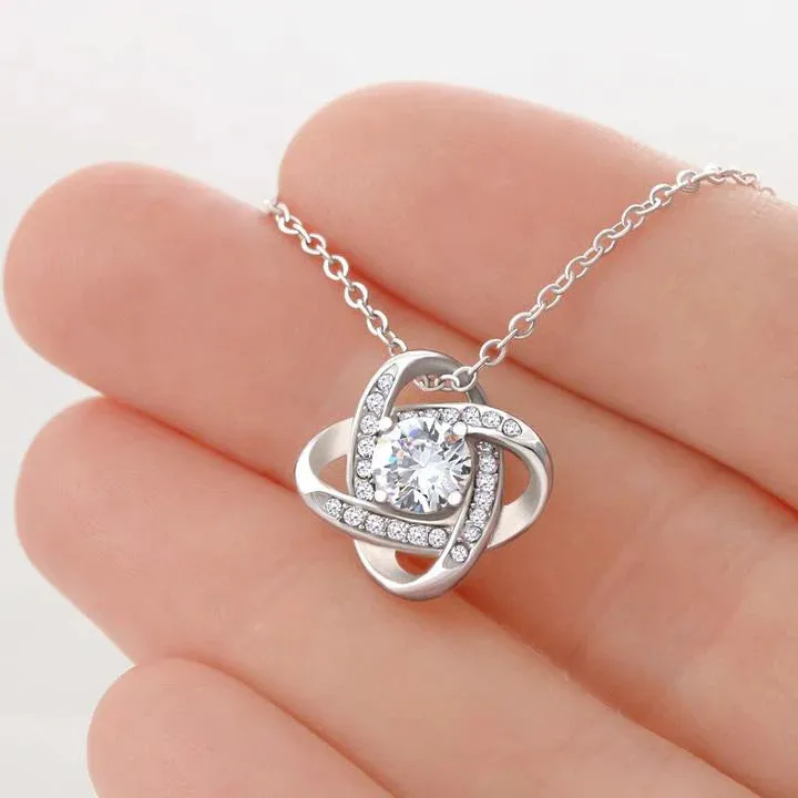 To My Beautiful Wife - I Can't Live Without You Love Knot Necklace