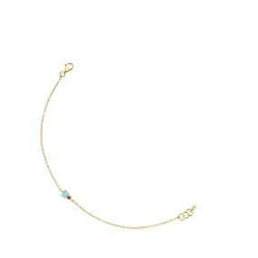 Tous Mini Ivette Bracelet in Gold with Amazonite and Ruby 912191010