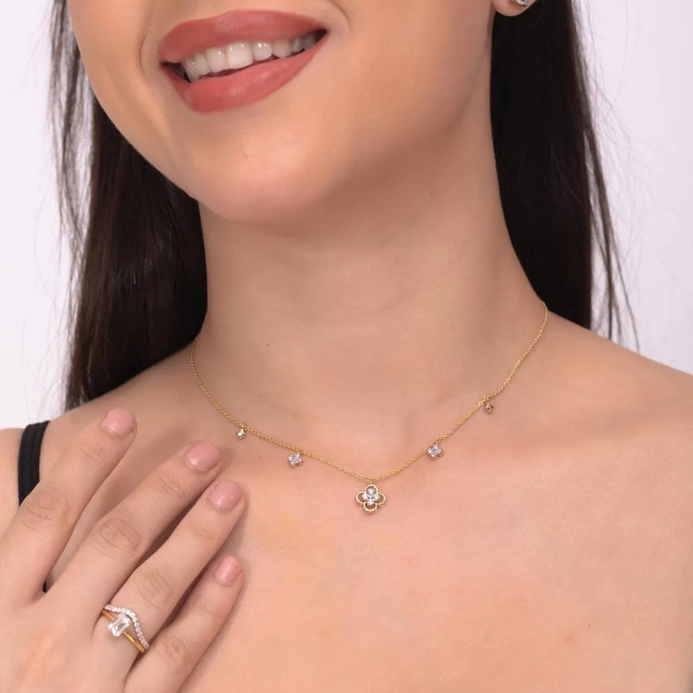 Tyma Silver Station Necklace | 22KT Gold Vermeil
