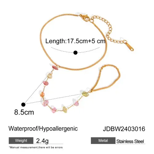 VAIGE Trendy 18K Gold Plated Stainless Steel Rice Bead Chain Bracelet - Fashion Jewelry Gift for All Occasions
