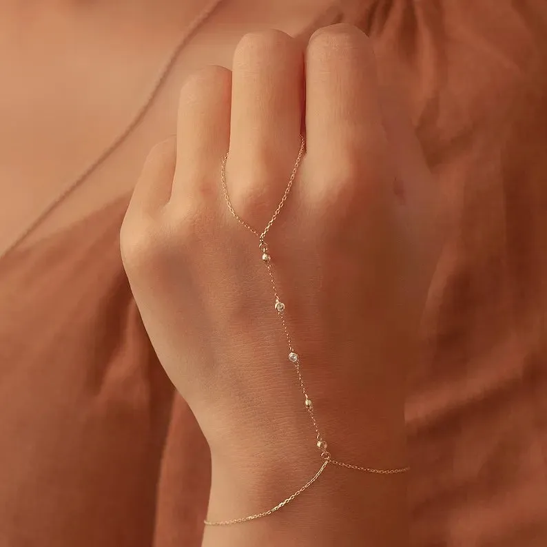 VAIGE Trendy 18K Gold Plated Stainless Steel Rice Bead Chain Bracelet - Fashion Jewelry Gift for All Occasions