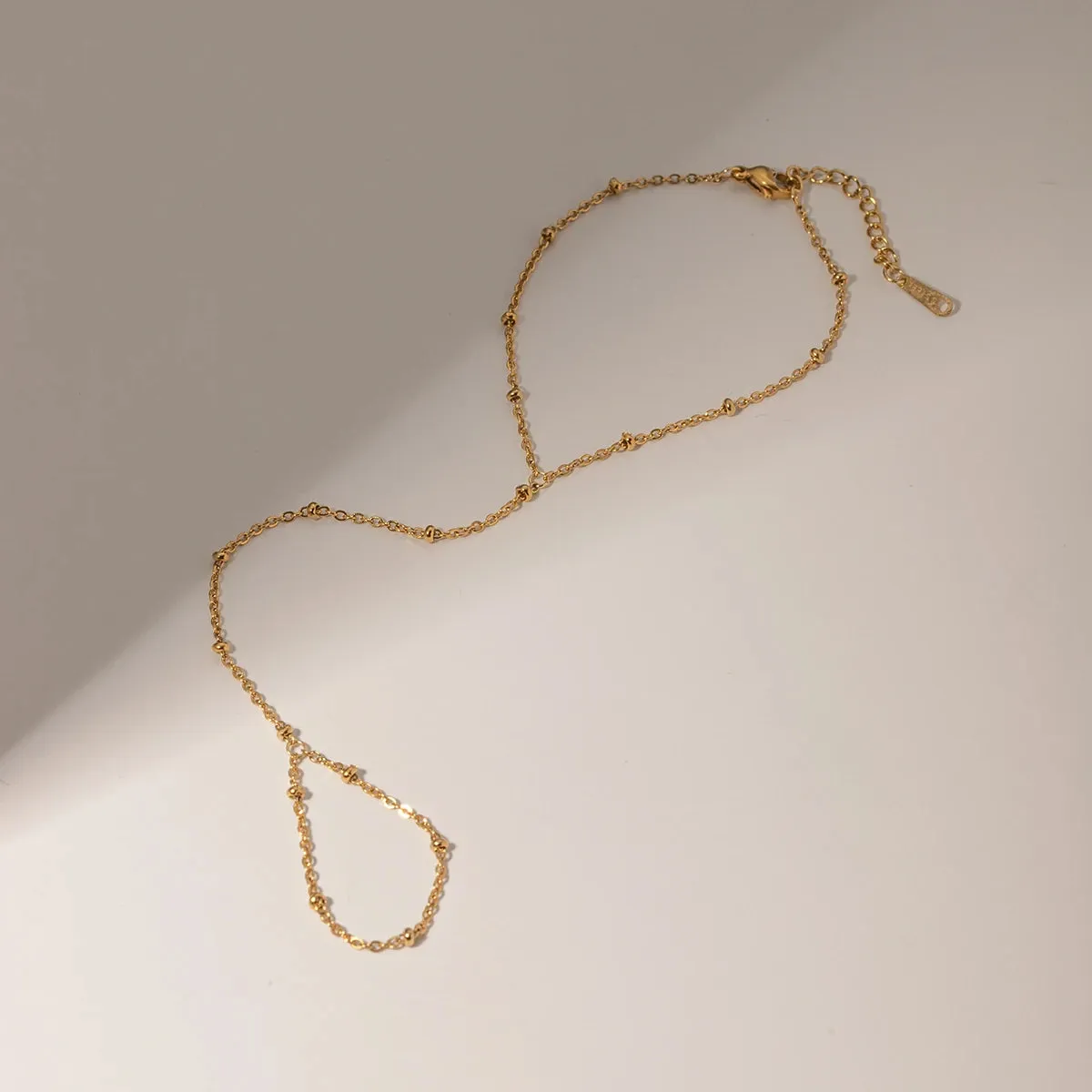 VAIGE Trendy 18K Gold Plated Stainless Steel Rice Bead Chain Bracelet - Fashion Jewelry Gift for All Occasions