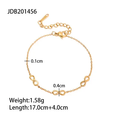 VAIGE Trendy 18K Gold Plated Stainless Steel Rice Bead Chain Bracelet - Fashion Jewelry Gift for All Occasions