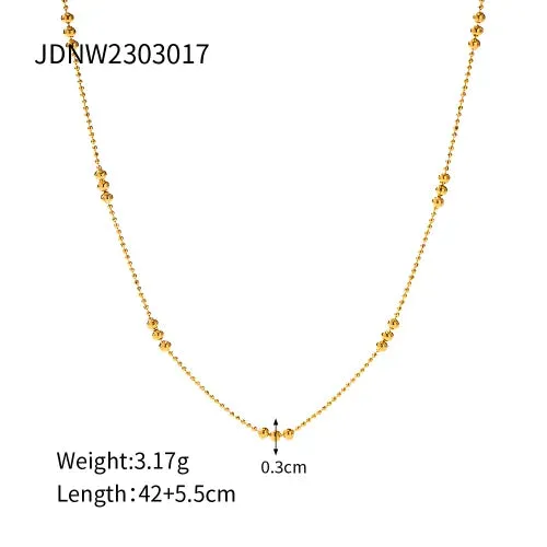 VAIGE Trendy 18K Gold Plated Stainless Steel Rice Bead Chain Bracelet - Fashion Jewelry Gift for All Occasions