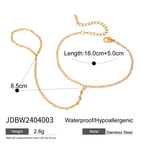 VAIGE Trendy 18K Gold Plated Stainless Steel Rice Bead Chain Bracelet - Fashion Jewelry Gift for All Occasions