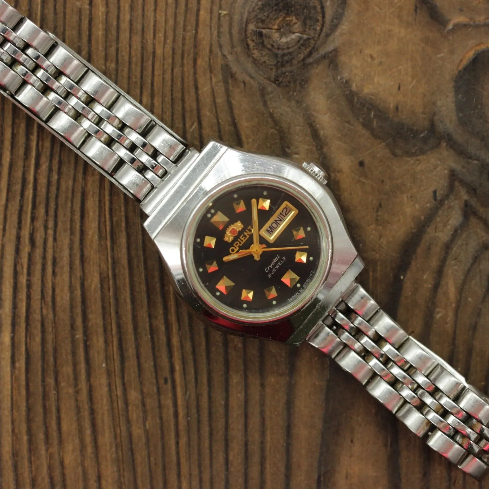 Vintage Japan womens mechanical automatic steel watch Orient