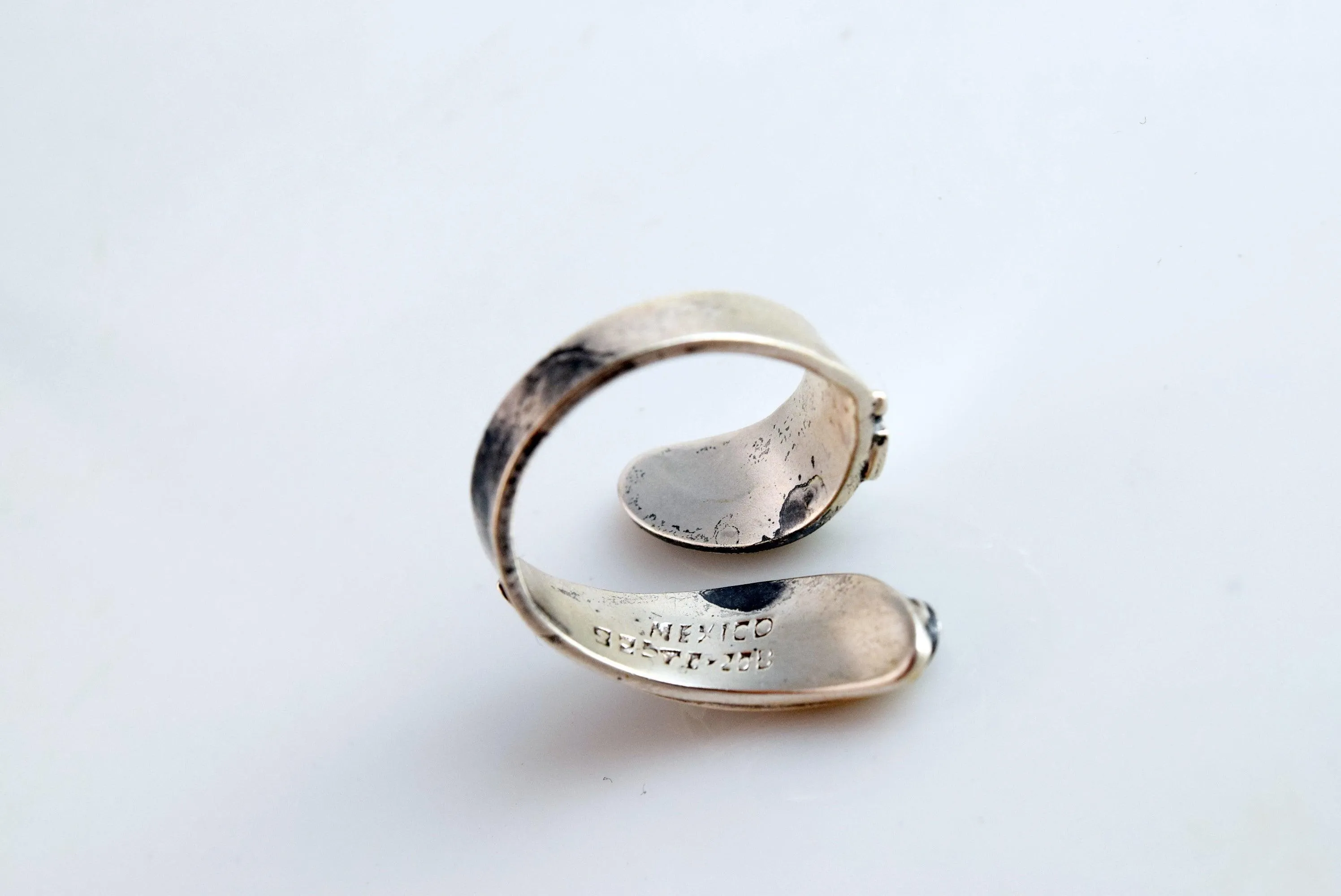 Vintage Sterling Mexican Bypass Ring from Taxco