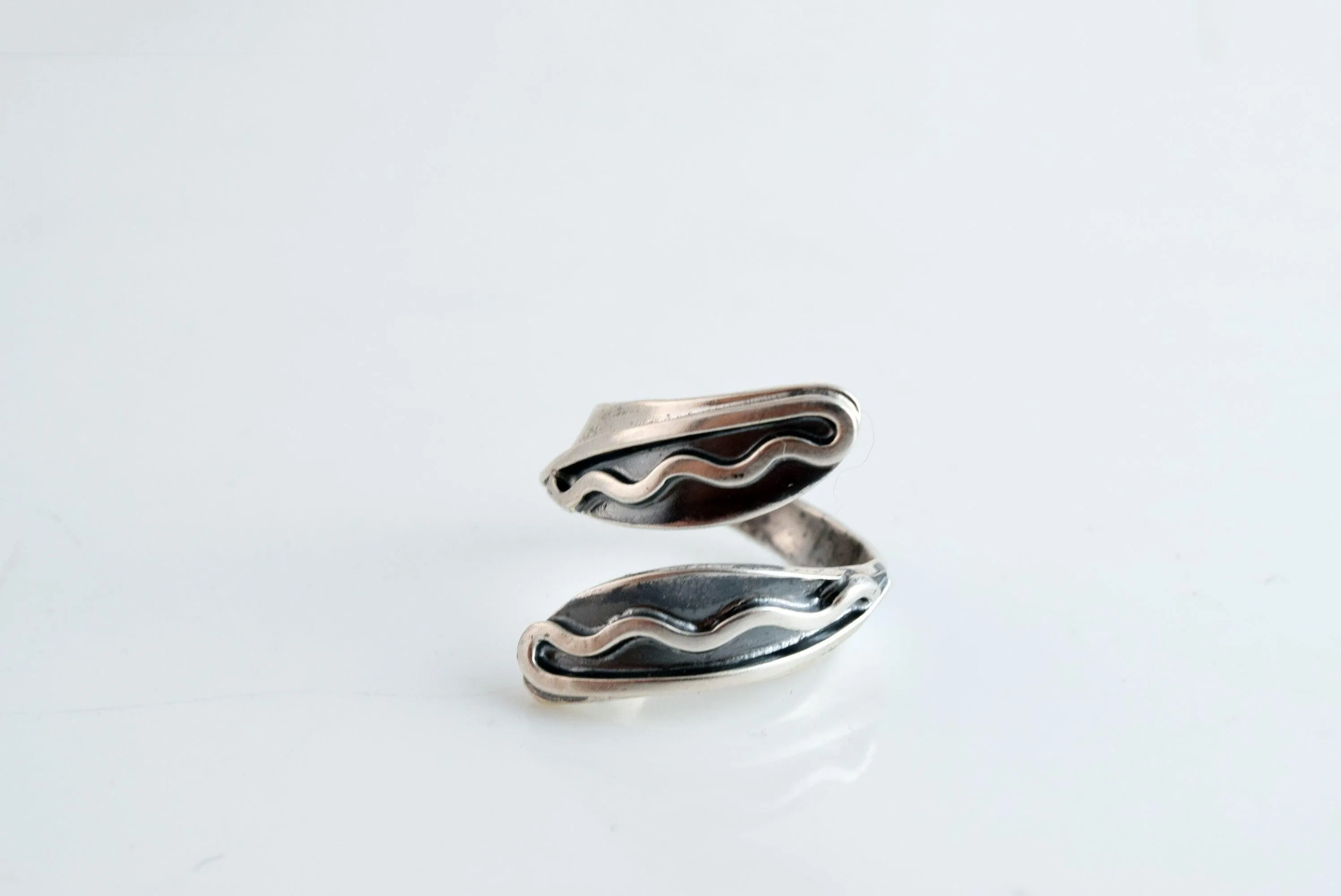Vintage Sterling Mexican Bypass Ring from Taxco