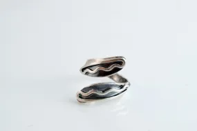 Vintage Sterling Mexican Bypass Ring from Taxco